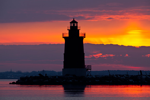 Colored Skies oer Cape Henlopen Lighthouse